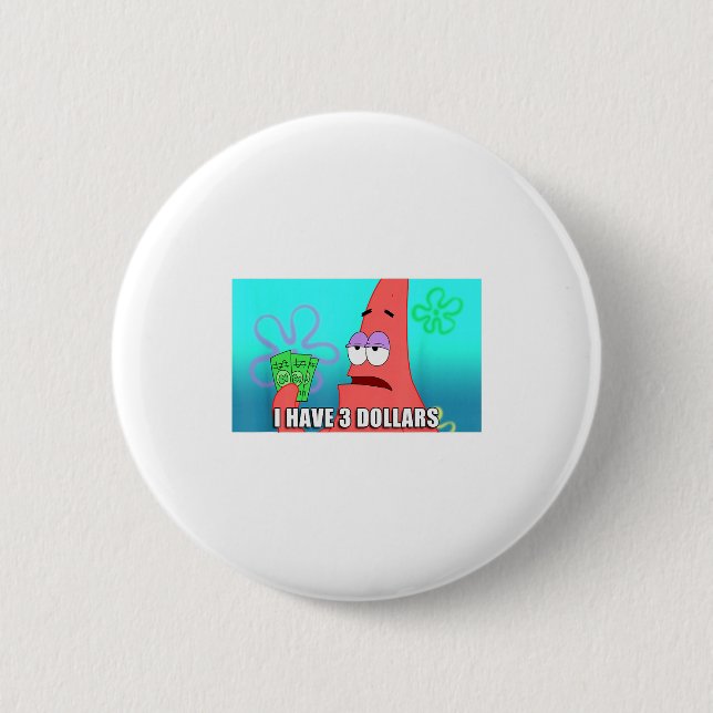 Squarepants Patrick 3 Dollars Quote Funny  Knapp (Framsida)
