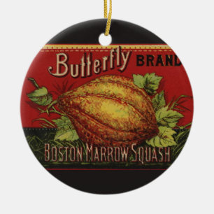 Squash Antique Vegetable Label Can Julgransprydnad Keramik