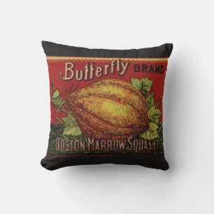 Squash Antique Vegetable Label Can Kudde