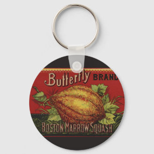 Squash Antique Vegetable Label Can Nyckelring