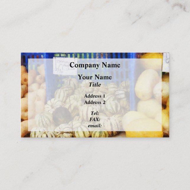 Squash at Farmer's Market Visitkort (Framsida)