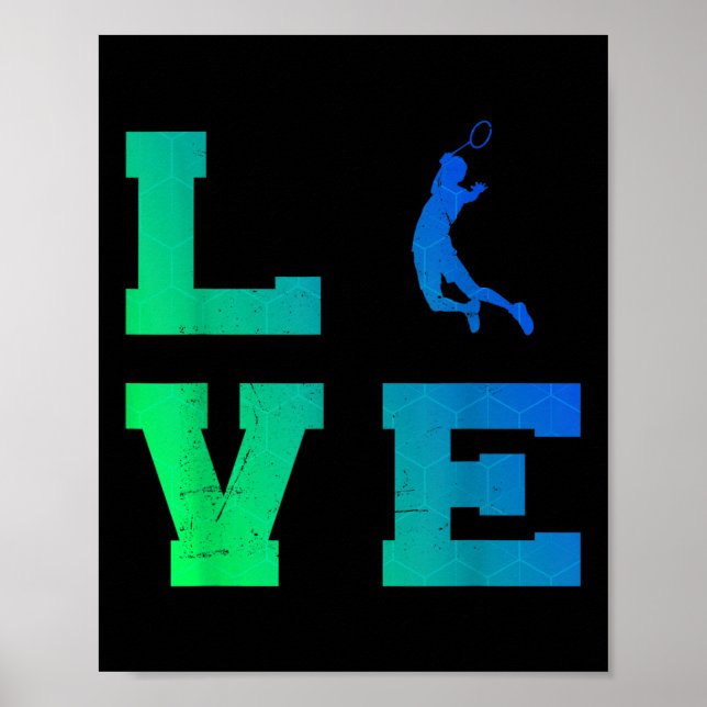 Squash Badminton Spelare Mens Shuttle Badminton  Poster (Framsidan)