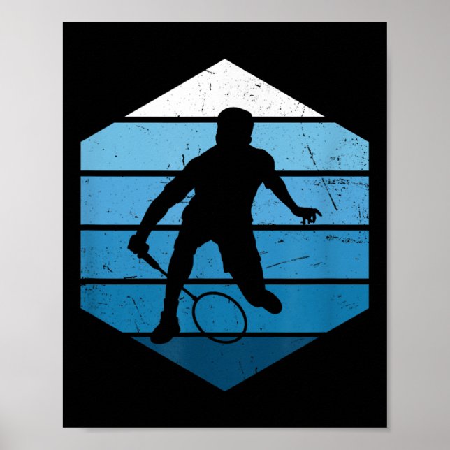 Squash Damer Herrar Badminton Spelare Shuttle  Poster (Framsidan)