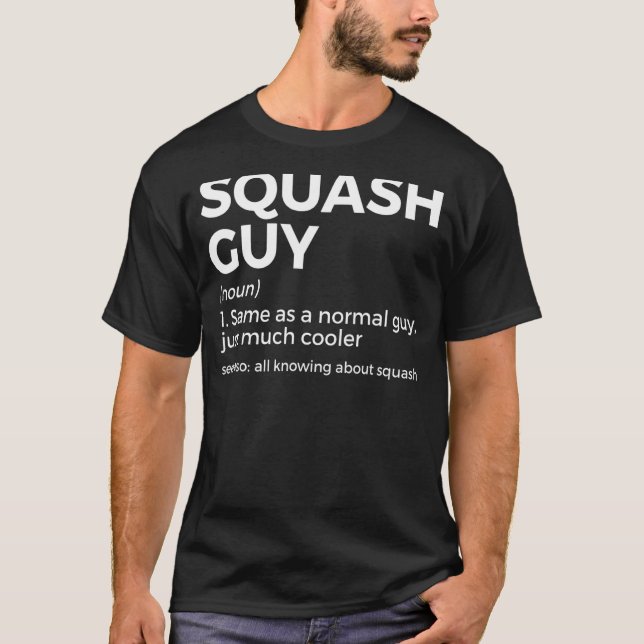 Squash Guy Definition Squash Player T Shirt (Framsida)