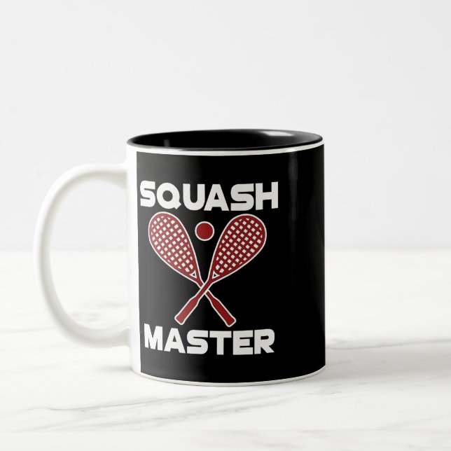 Squash Master Funny Game Tournament League Sport Två-Tonad Mugg (Vänster)