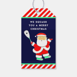 Squash Player Christmas Presentetikett