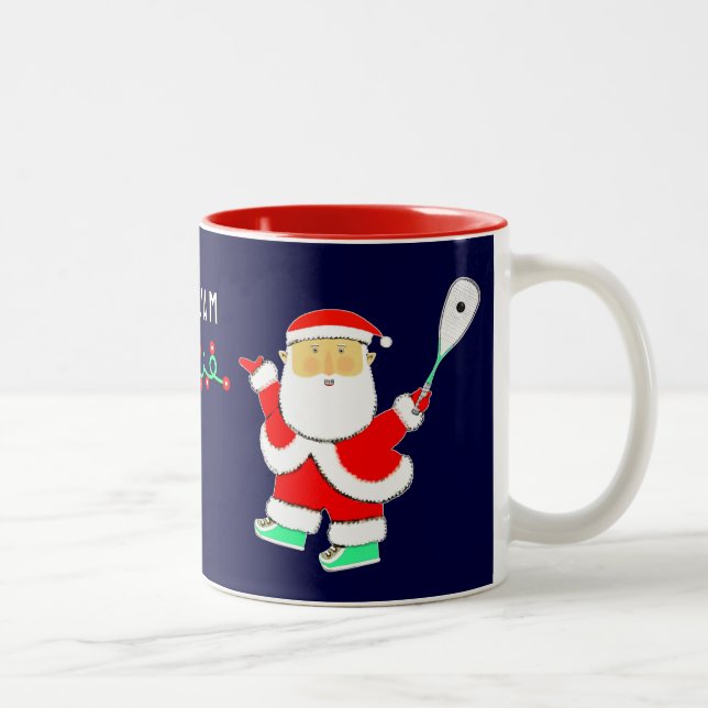 Squash Player Christmas Två-Tonad Mugg (Höger)