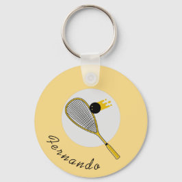 Squash Player Coach Racketball Custom Name Sport Nyckelring