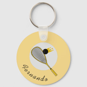 Squash Player Coach Racketball Custom Name Sport Nyckelring