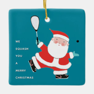 Squash Player Helgdag Gift Julgransprydnad Keramik