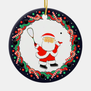 Squash Player Helgdag Gift Julgransprydnad Keramik