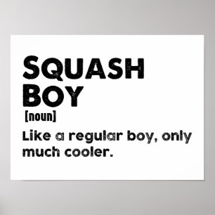 Squash Pojke Rolig Definition Squash Älskare & Spe Poster