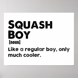 Squash Pojke Rolig Definition Squash Älskare & Spe Poster
