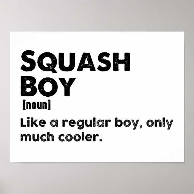 Squash Pojke Rolig Definition Squash Älskare & Spe Poster (Framsidan)