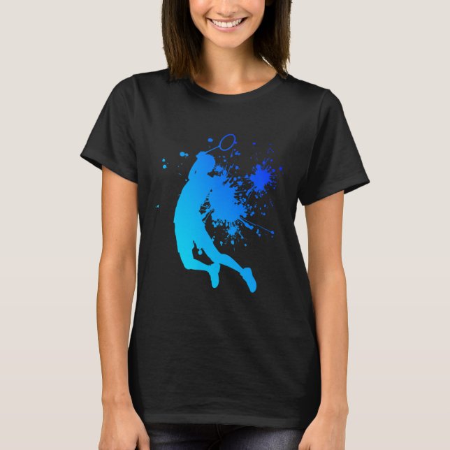 Squash Shuttle Dam Badminton Herrar  T Shirt (Framsida)