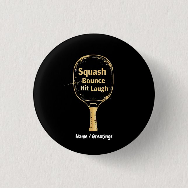 Squash Studs Latter Skratt: Omfamna roligheten och Knapp (Framsida)