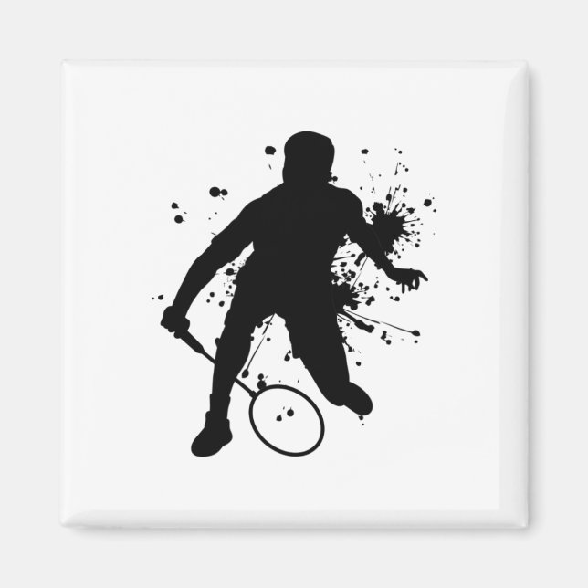 Squash Women's Badminton Player För manar Magnet (Framsidan)