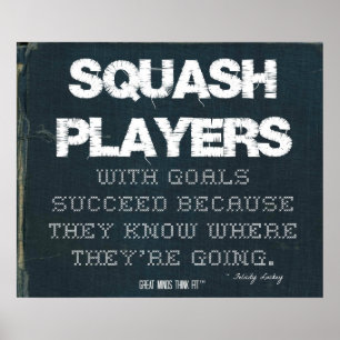 Squashspelare med mål lyckas i Denim Poster
