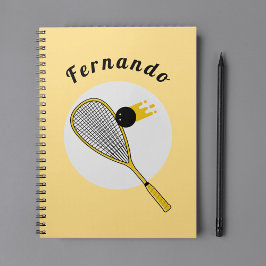 Squashspelare Tränare Racketball Anpassat Namn Spo Anteckningsbok