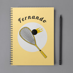 Squashspelare Tränare Racketball Anpassat Namn Spo Anteckningsbok