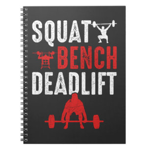 Squat Bench Deadlift Gym Workout Powerlift Anteckningsbok