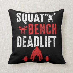 Squat Bench Deadlift Gym Workout Powerlift Kudde