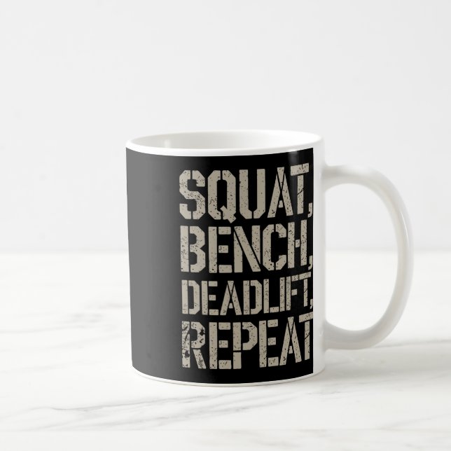 Squat Bench Deadlift Repeat Gym Tee Weightlift Kaffemugg (Höger)