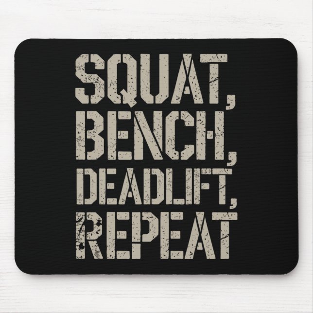 Squat Bench Deadlift Repeat Gym Tee Weightlift Musmatta (Framsidan)