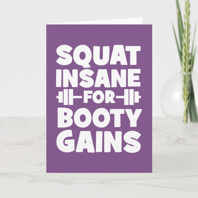 Squat Inš for Booty Gains - Women's Funny Gym Kort (Framsida)