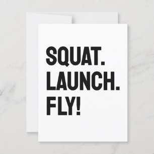 SQUAT. LÄTTA. FLY! Motivering med fet minimalism Vykort