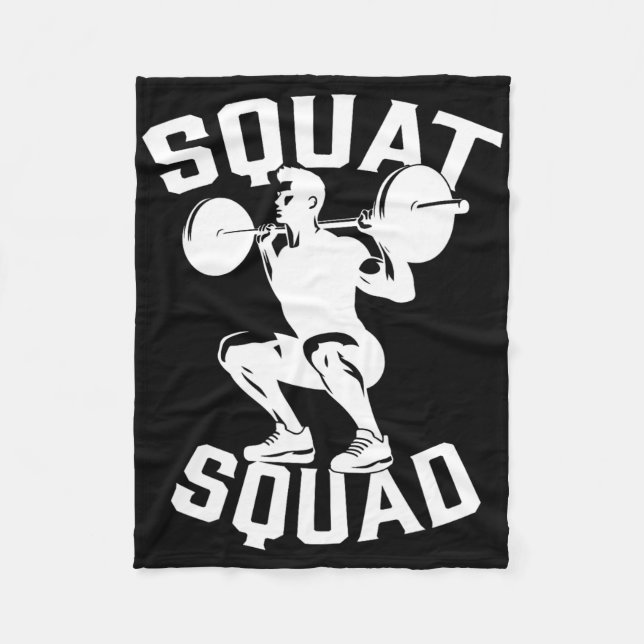 Squat Workout Partner Trainer Coach Bodybuil Fleecefilt (Framsidan)