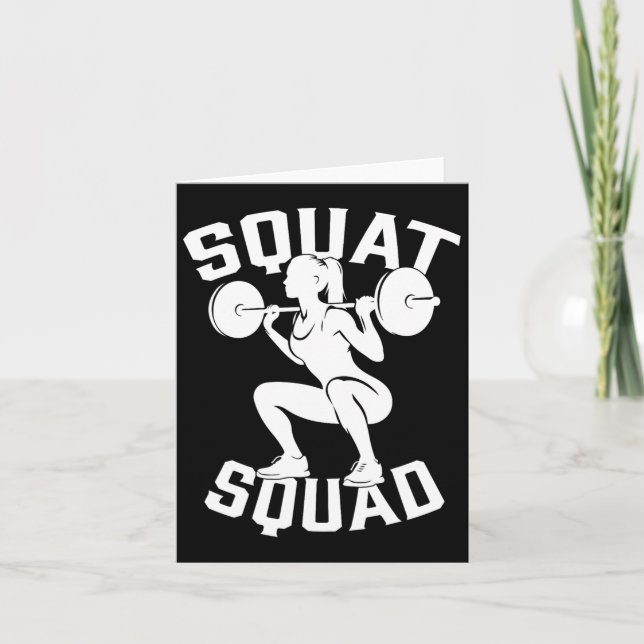 Squat Workout Partner Trainer Coach Bodybuil Kort (Framsida)