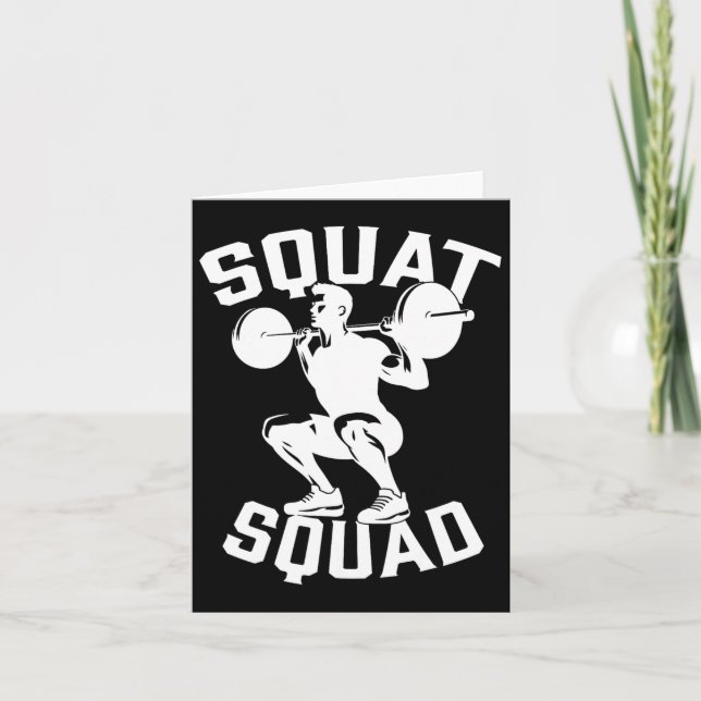 Squat Workout Partner Trainer Coach Bodybuil Kort (Framsida)