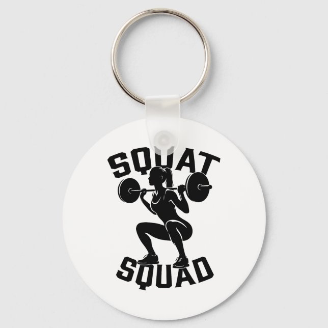 Squat Workout Partner Trainer Coach Bodybuil Nyckelring (Framsida)