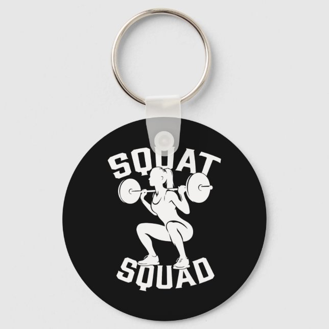 Squat Workout Partner Trainer Coach Bodybuil Nyckelring (Framsida)