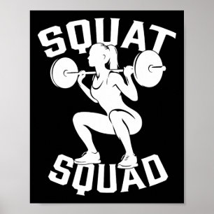 Squat Workout Partner Trainer Coach Bodybuil Poster