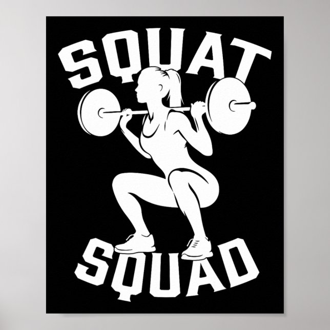 Squat Workout Partner Trainer Coach Bodybuil Poster (Framsidan)