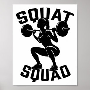 Squat Workout Partner Trainer Coach Bodybuil Poster