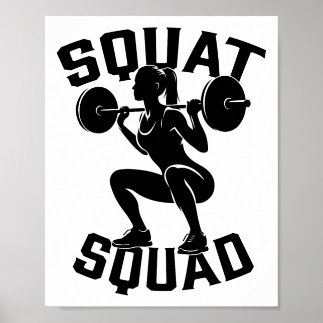 Squat Workout Partner Trainer Coach Bodybuil Poster (Framsidan)