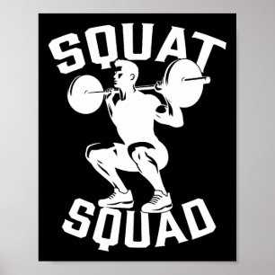 Squat Workout Partner Trainer Coach Bodybuil Poster