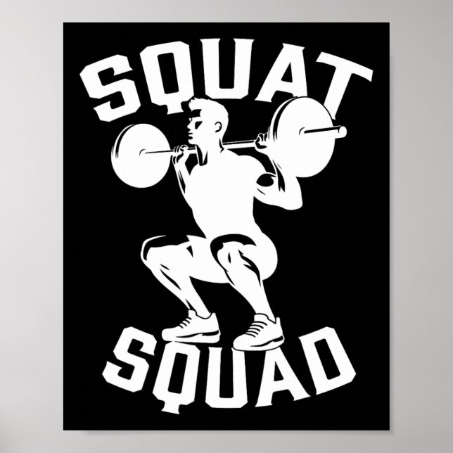 Squat Workout Partner Trainer Coach Bodybuil Poster (Framsidan)