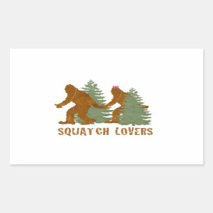 Squatch Älskare Rektangulärt Klistermärke