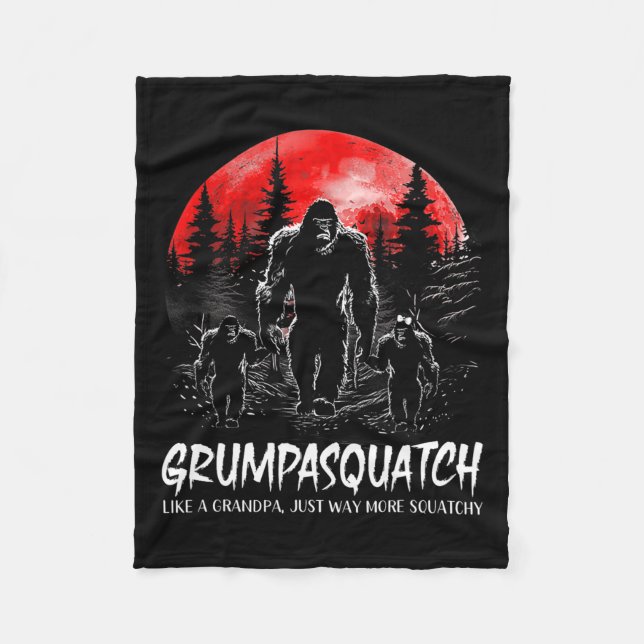 Squatch Funny Bigfoot Pappa Sasquatch Yeti Far D Fleecefilt (Framsidan)