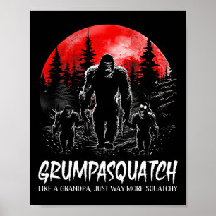 Squatch Funny Bigfoot Pappa Sasquatch Yeti Far D Poster