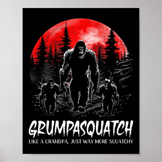 Squatch Funny Bigfoot Pappa Sasquatch Yeti Far D Poster (Framsidan)