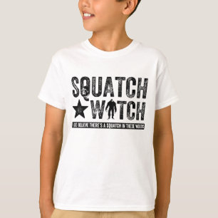 Squatch klocka - jag tror t-shirt