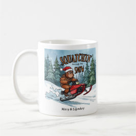 Squatcha genom snön Bigfoot jul Kaffemugg
