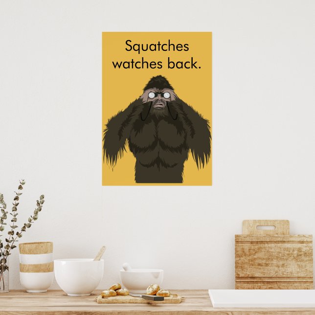 Squatches tittar på poster (Kök)