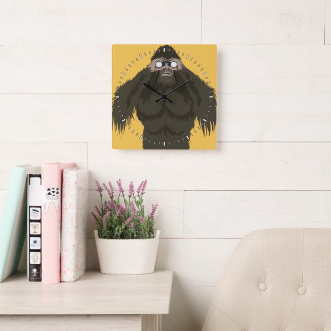 Squatchin' Watchin' Bigfoot Kärlek Fyrkantig Klocka (Läsesal)