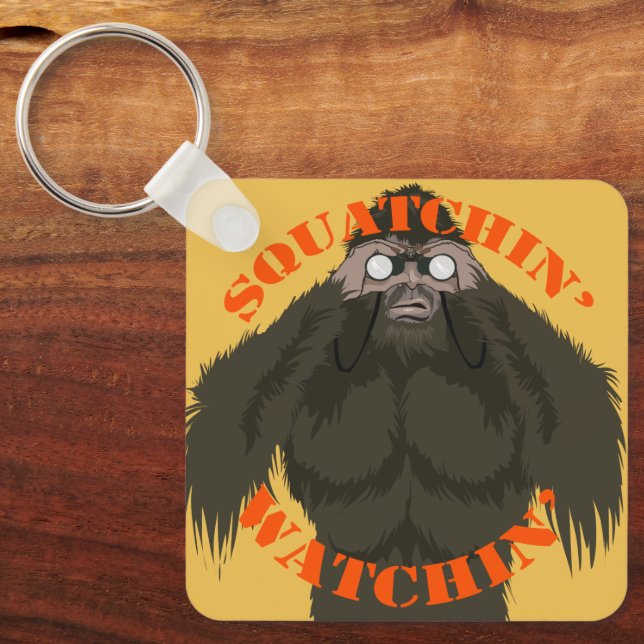 Squatchin' Watchin' Bigfoot Kärlek Nyckelring (Framsida)